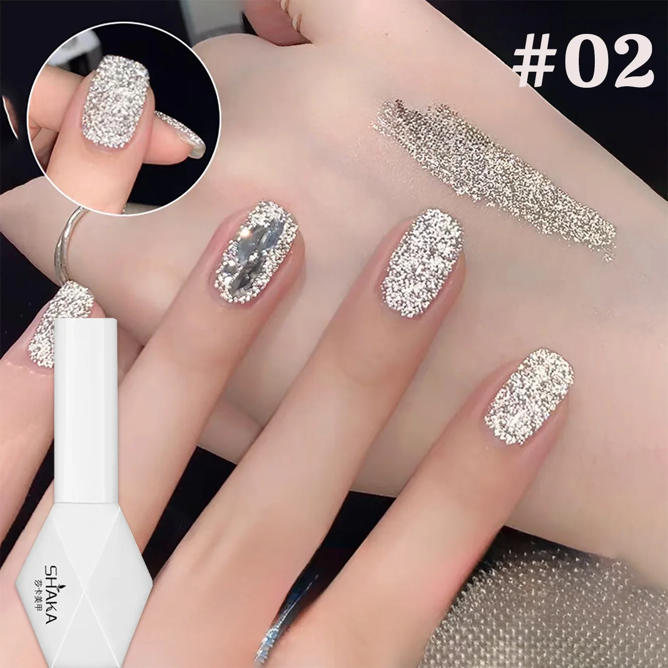 1個入り SHAKA 秋のレイブパーティー ブロークンダイヤモンド レッドブラック ジェルネイルポリッシュ 2025年新作 多用途 キラキラ ネイルアート ネイル用品