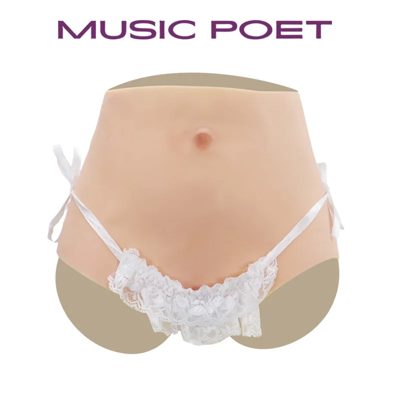 MUSIC POET Silicone Fake Vagina Briefs Abundant Buttocks For Crossdresser Hiding Penis Gays Pussy Sex Transgender  Drag Queen