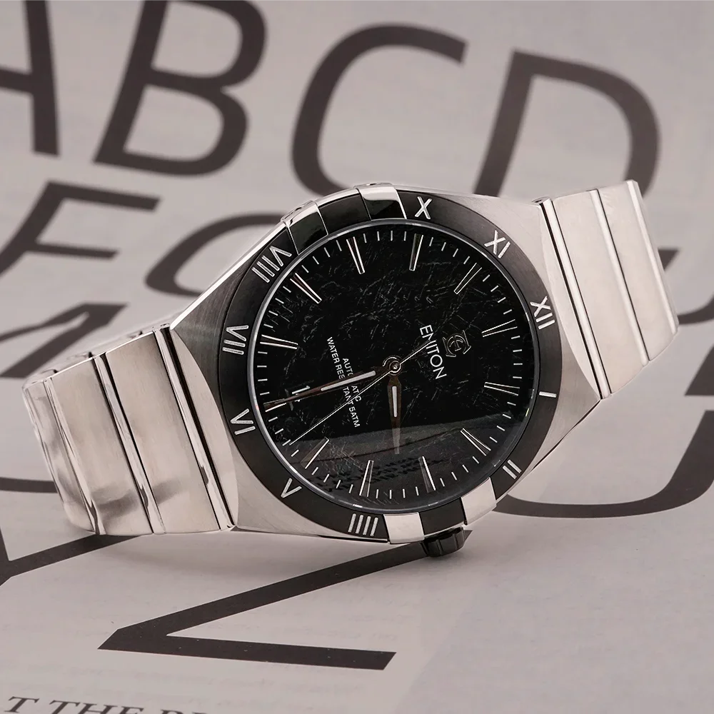 ENITON Mechanical Watches Hollow Style Stainless Steel 316L NH35 Movement Automatic Watch 5ATM Waterproof Business Men Watch