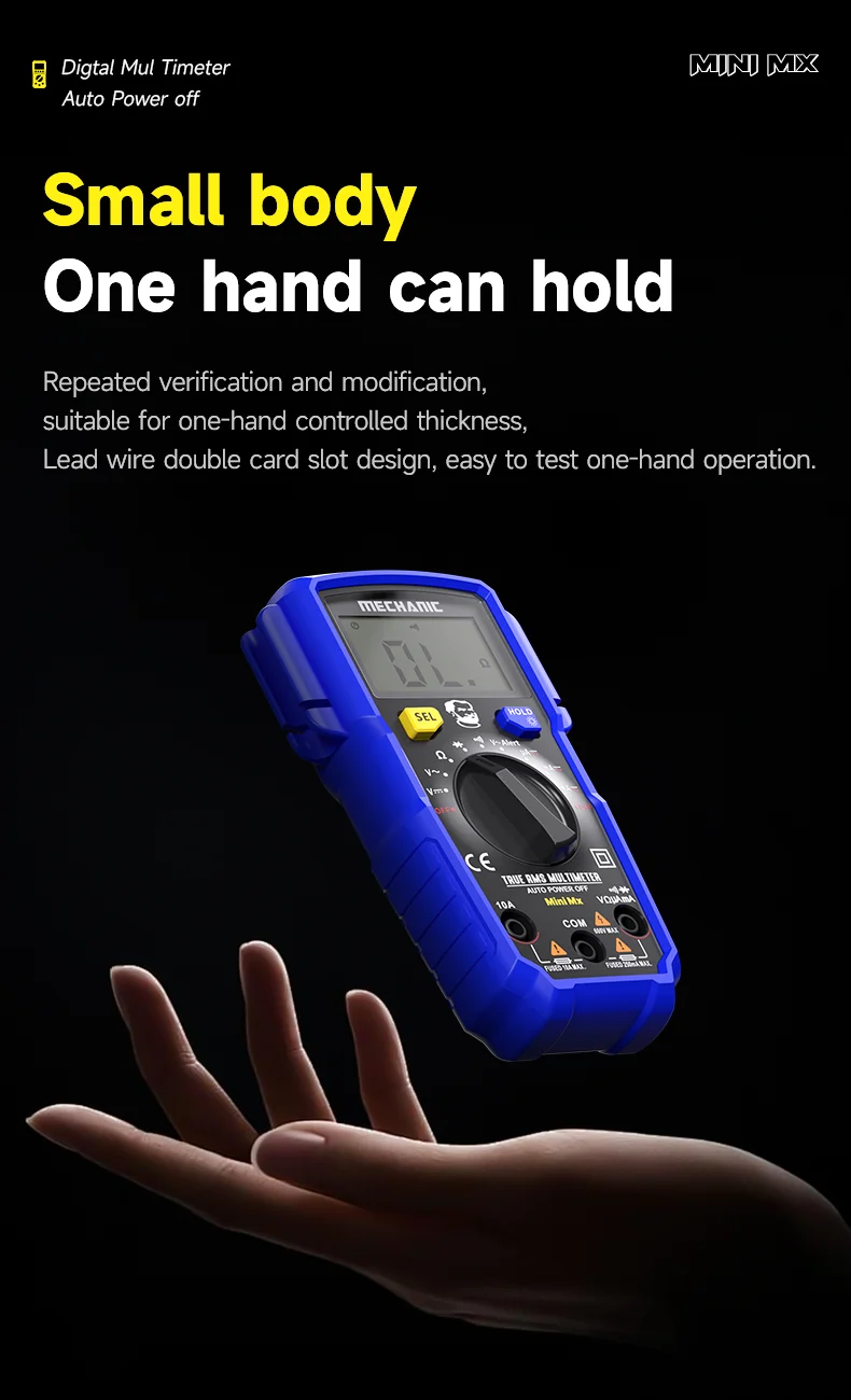 【MECHANIC】 Mini MX Multimeter Intelligent Anti-burn NCV Measurement Function LED Large Screen Overload Protection Multimeter