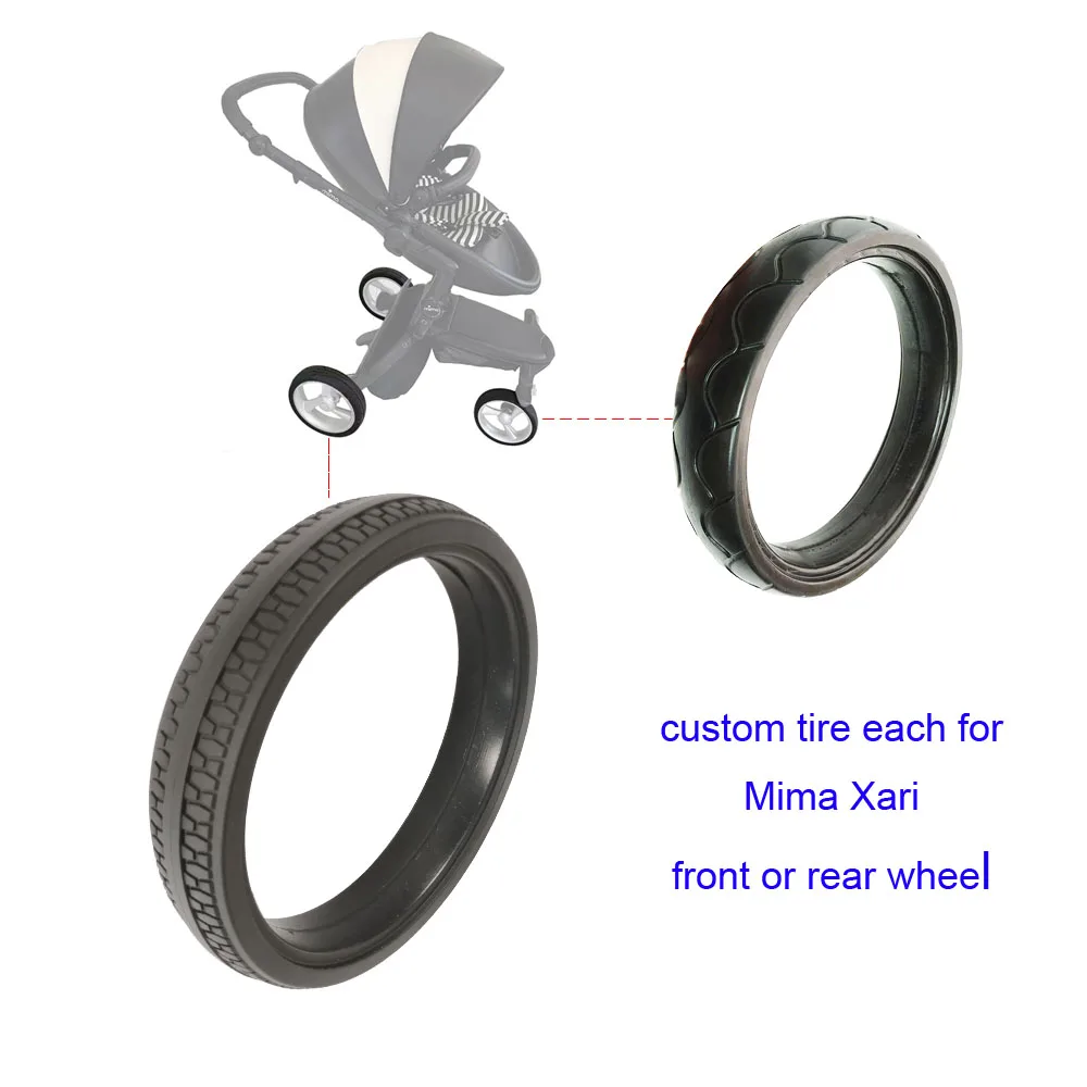 Custom Stroller Tire Each For Mima Xari Front Or Rear Wheel All Terrain PU Tubeless Tyre Cover With Tread DIY Baby Accessories
