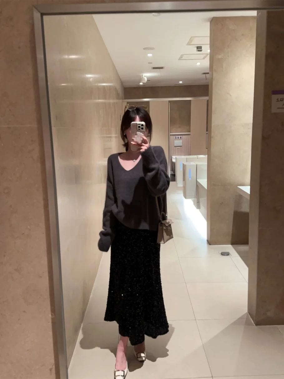 

JE COLLECTION iny Sequin Fi Tail f Skirt Ele Women's Skirt Winter 2023 Collection Other Material 00%