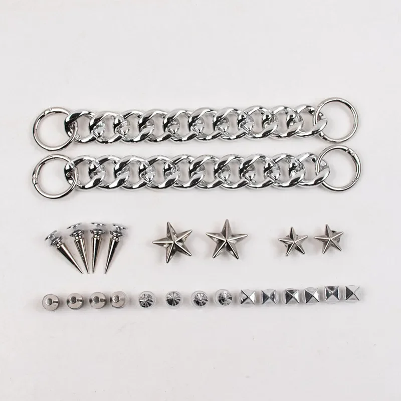 High Quality Fashion Metal Rivet Hole Shoe Charms Designer Vintage Clogs Shoe Accessories Trend All-match Charms DIY Punk Style