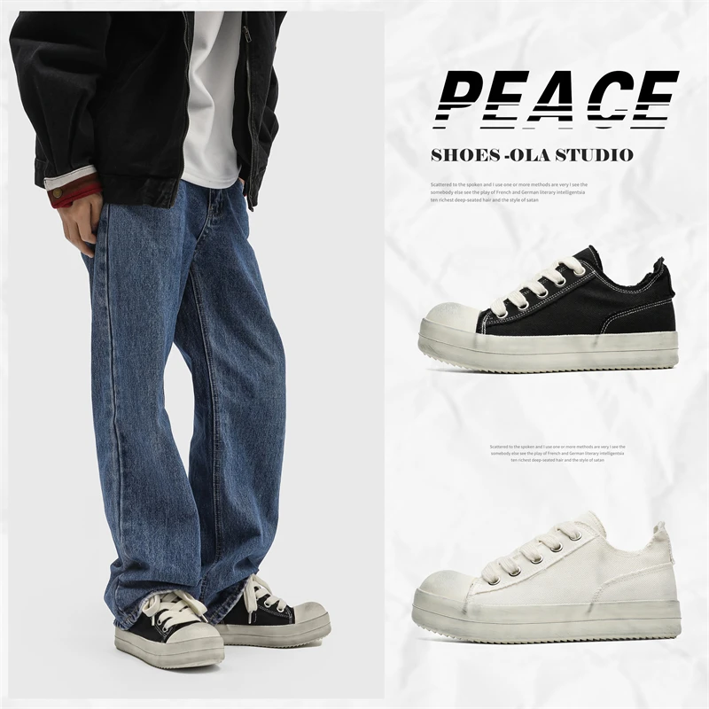 MODX 2025 Sepatu Kasual Musim Bola Musim Semi Baru Sepatu Kanvas Tua Antik Kepala Kecil Sepatu Olahraga Pria