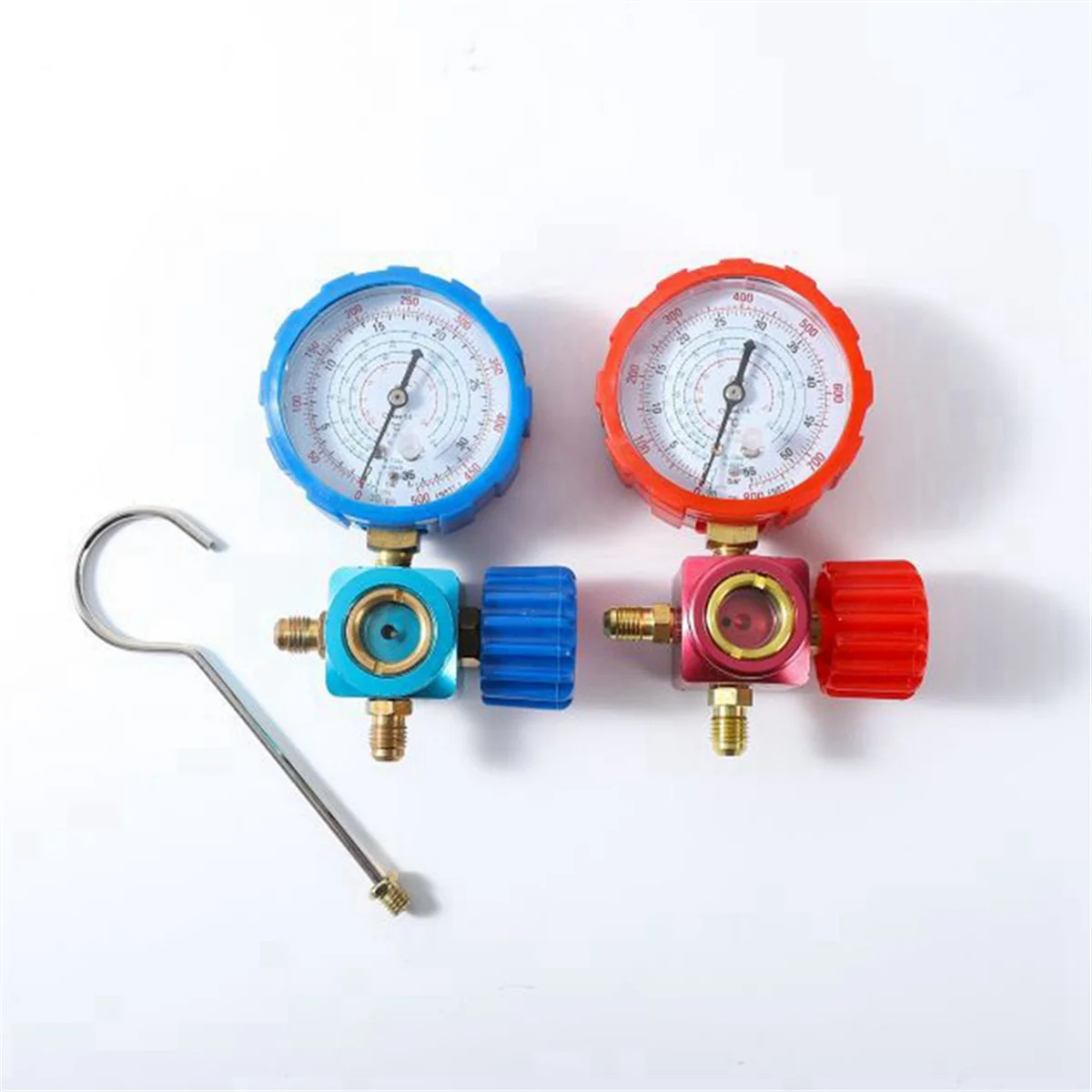 RA-Manifold Gauge - Air Condition Manifold Gauge Manometer Valve 800Psi/55Kg with Visual Mirror for R410A