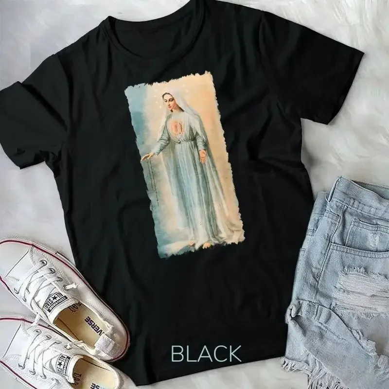 Our Lady of Fatima Virgin Mary Catholic Painting T Shirt Irish Unisex T shirt