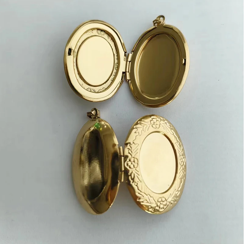 Wholesale20pc DIY Concaved Oval Photo Frame Stainless Steel Charms Locket Pendant Jewelry Men Women Making Family Memories Gift