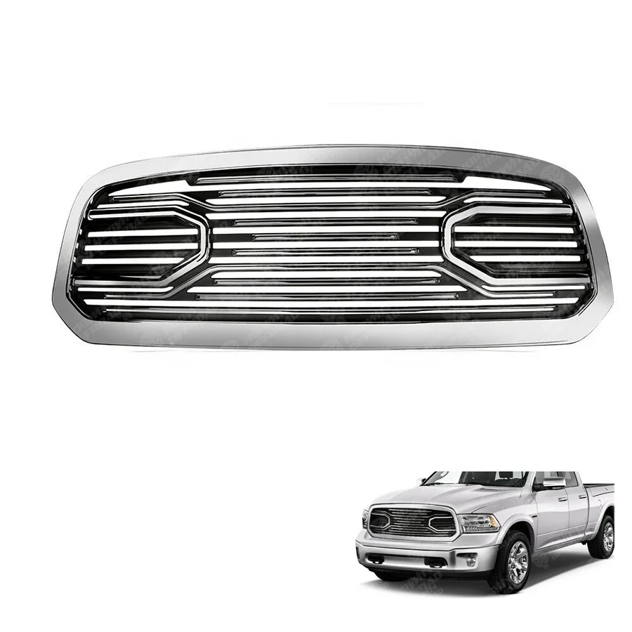 

Car Exterior Accessories Black or Chromed Front Racing Grille Upper Grill Bumper Grill For Ram1500 2013-2018 custom