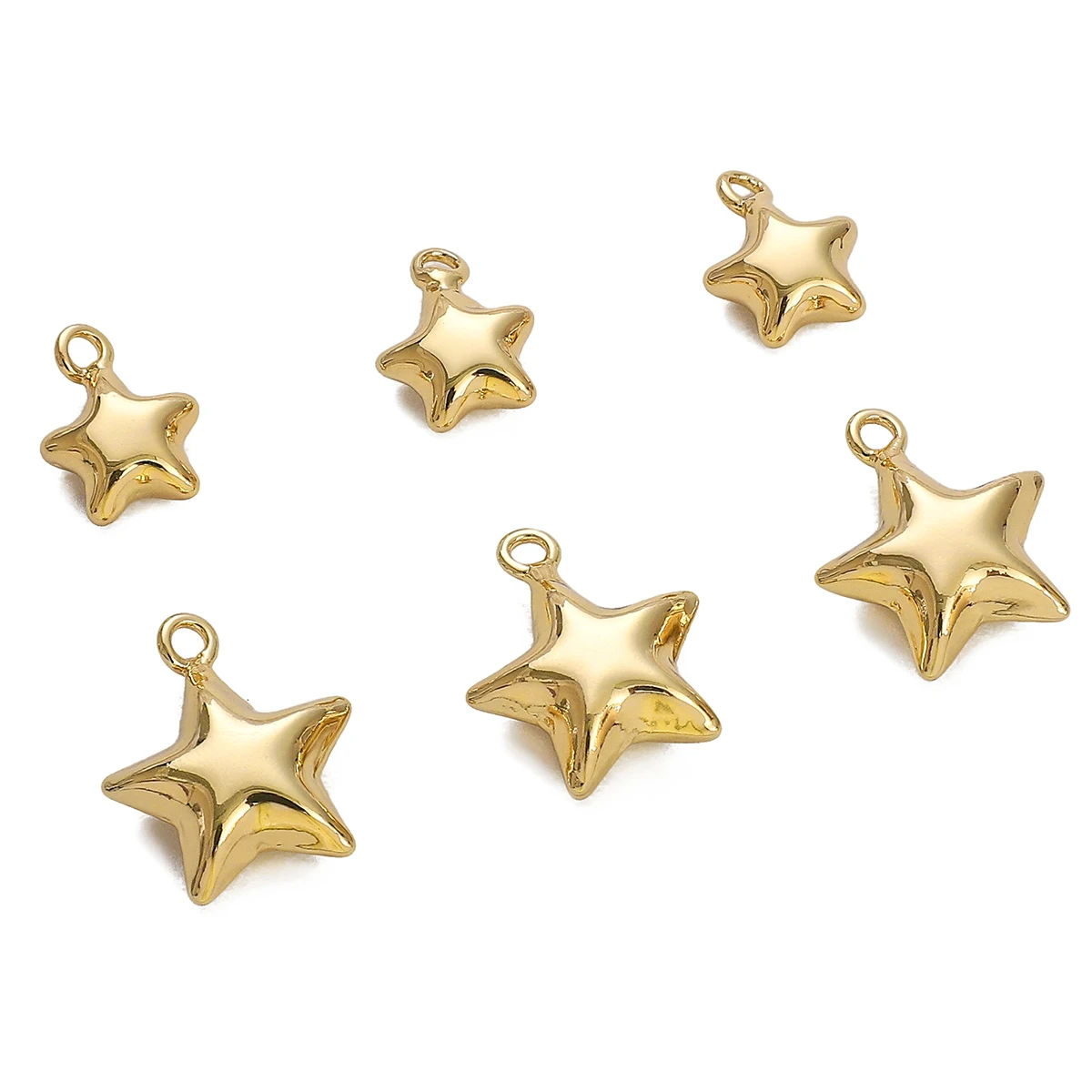 1pc 11x14mm 16x19mm 14K Gold Color Star Metal Charms Pendant for Jewelry Making Findings Handmade Diy Earrings Bracelet Supplies