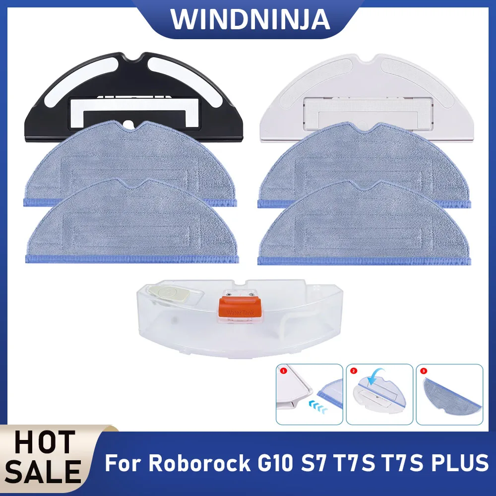 Mopp-Tücher, Wassertank, Mopplappen, Halterungs-Kit für Roborock G10 S7 T7S T7S PLUS Roboterstaubsauger, Halterung, Mopp-Pad, Ersatzteil