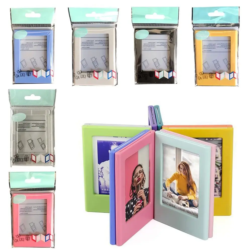 3-Inch Magnet Photo Frame Display Shelf Acrylic Mini Polaroid Photo Frame Creative Transparent Card Display Stand