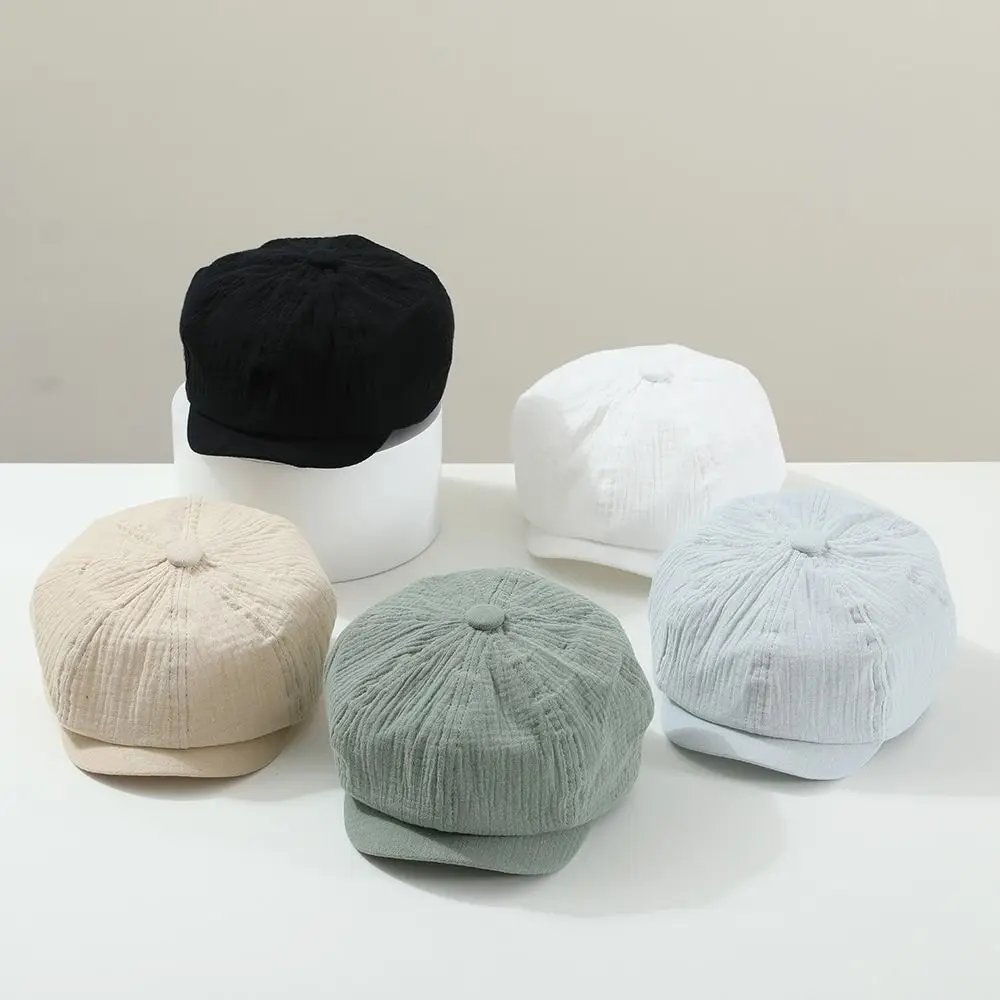 

Fashion Solid Color Children Forward Hat Korean Harajuku Kids Newsboy Cap Visor 2-6year Baby Beret Boy Girl