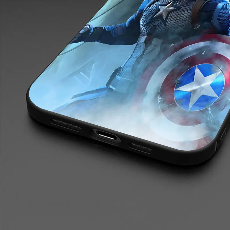 Silicone Case For Apple iPhone 15 13 12 11 Pro Max 7 8 12Mini XS XR X 5 5S SE 6 6S Plus Phone Cover Marvel Steve Rogers Spirit