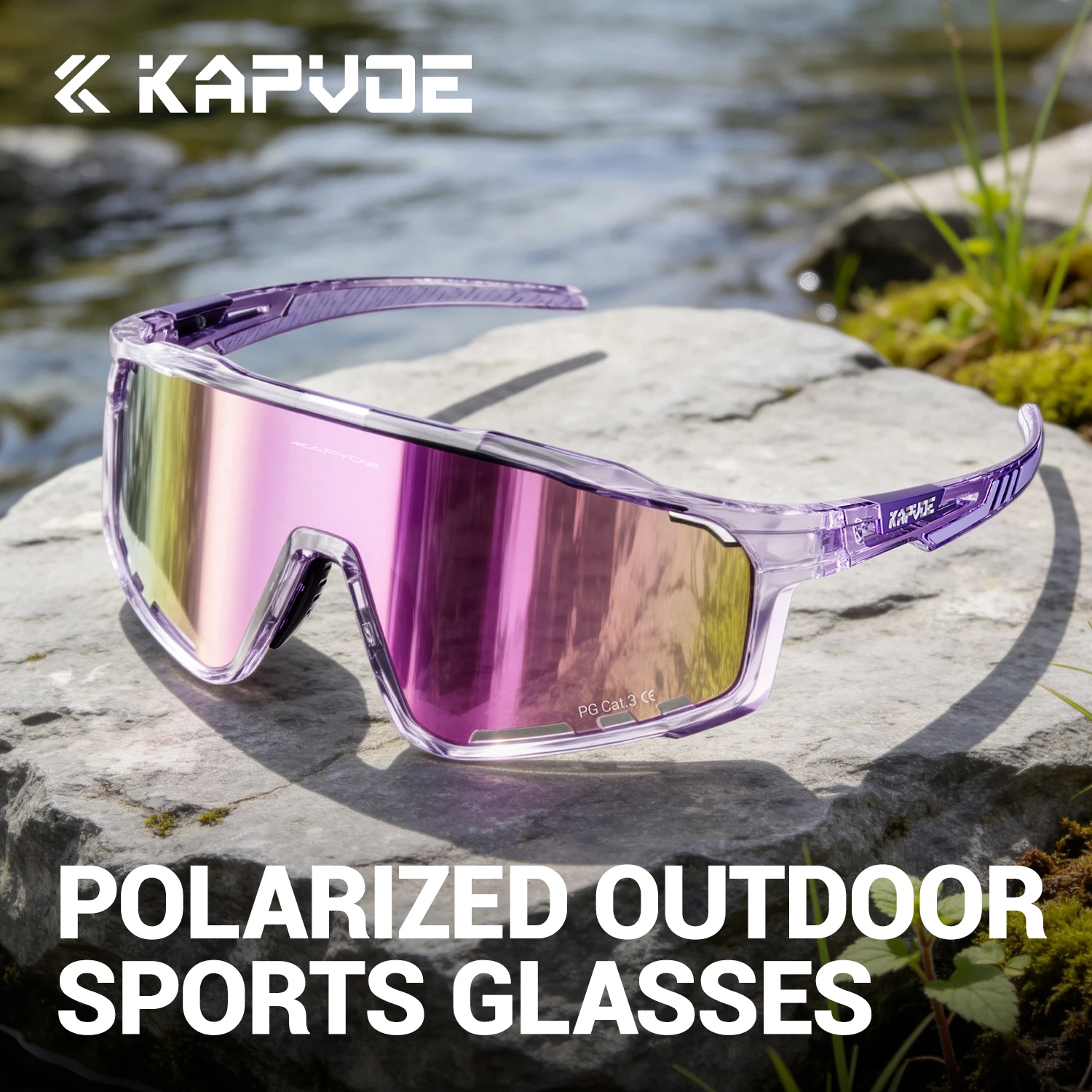 KAPVOE Men Polarized Cycling Glasses MTB Road Bicycle Outdoor Beach Fishing Surfing Sunglasses Women Sports Pickleball Eyewear