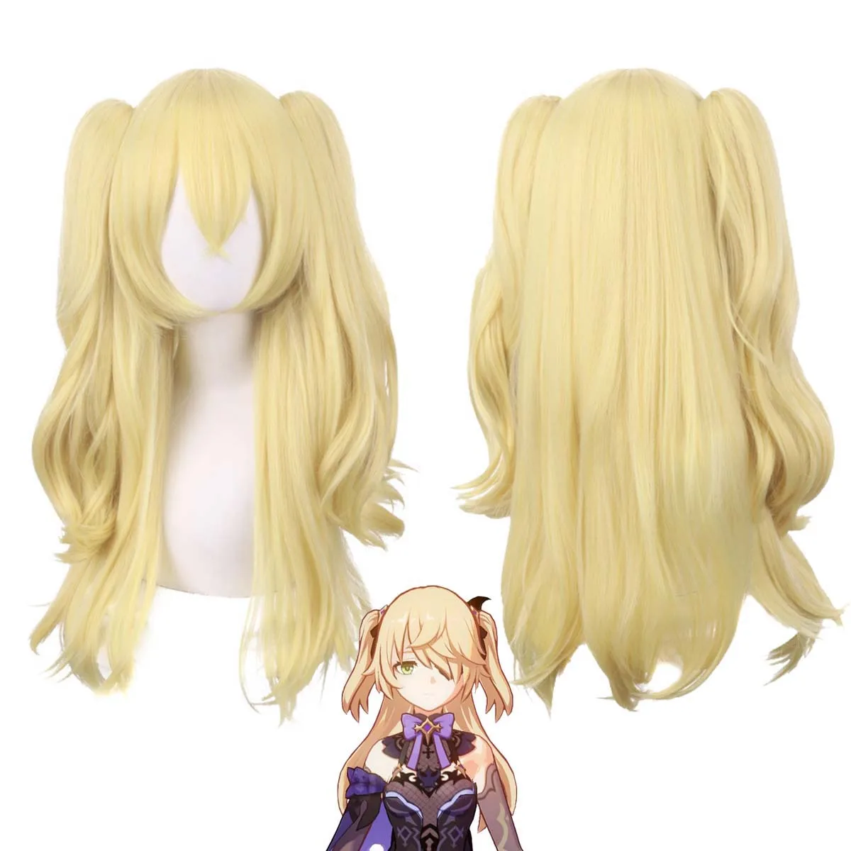 

Игра Genshin Impact Косплей Fischl Блондинка Парик с длинными волосами