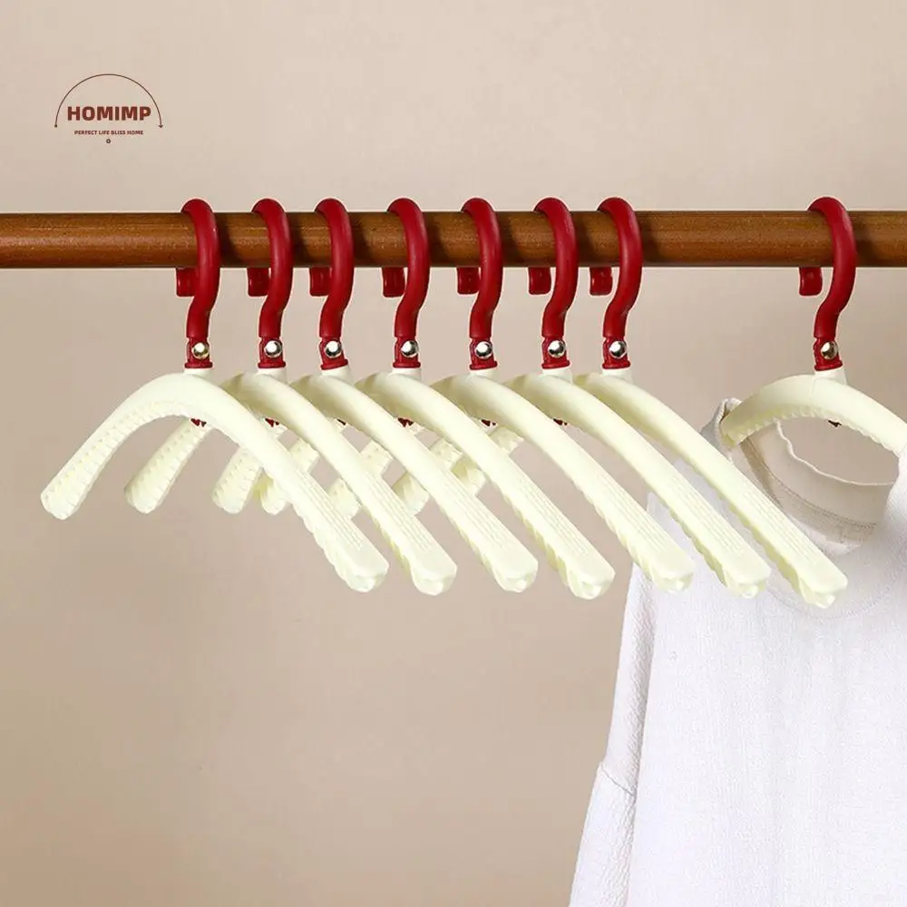 

10Pcs Dopamine Folding Clothes Hangers Anti-Slip Rotatable Clothes Drying Rack Space Saving Plastic Clothes Holders Wardrobe