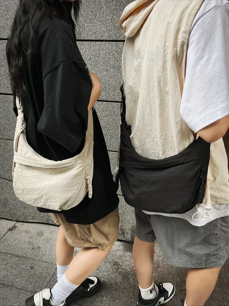 Trendy Women's Soft Cloth Shoulder Bag Solid Color Student Casual Style Big Handbags Crossbody Bags for Women Shoulder Hobos Bag