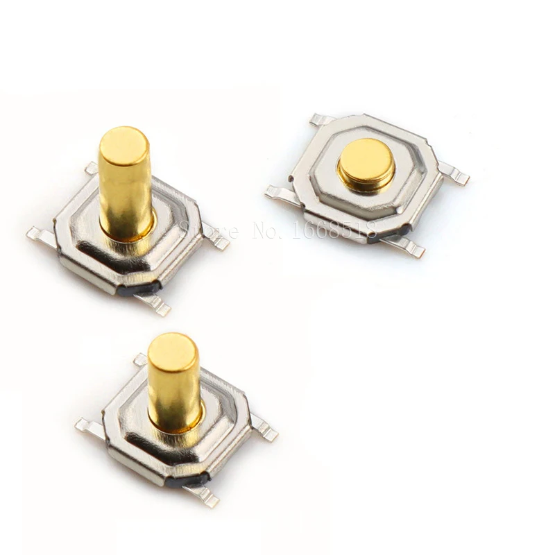 100PCS 4X4X1.5MM SMD Tactile Tact Push Button Micro Switch 4*4*1.5mm~7mm Push Button Copper Head Keys Button 4Pin