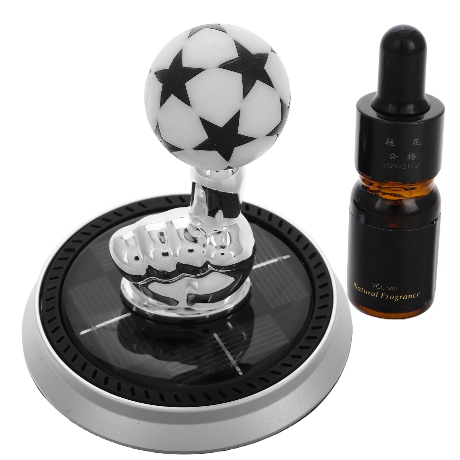 

Rotating Aromatherapy Ornament Solar Powered Football Theme Dashboard Decoration Fragrance Diffuser For Interior Men'S