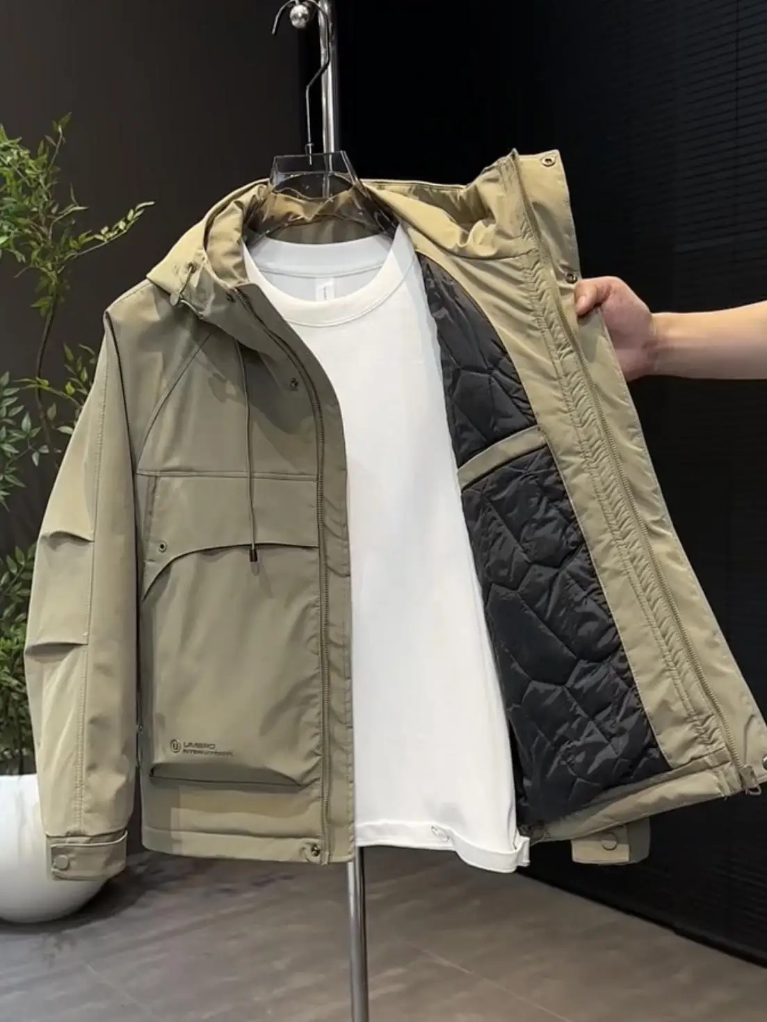 

Зимняя теплая свободная куртка с капюшоном для мужчин, повседневная уличная одежда из смесового хлопка, рабочая одежда с флисовой подкладкой, универсальная морозостойкая куртка