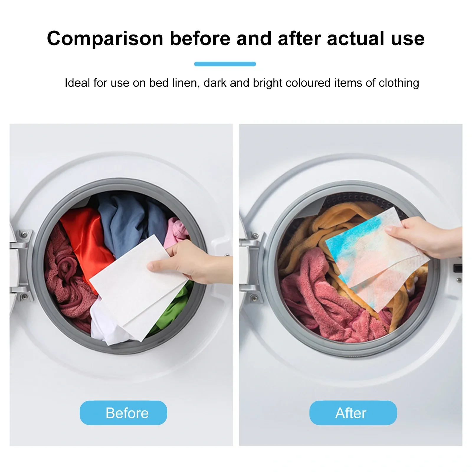 40-100Pcs Color Absorption Paper Colour Catcher Sheet Anti Cloth Dyed Leaves Laundry Color Run Remove Sheet In Washing Machine