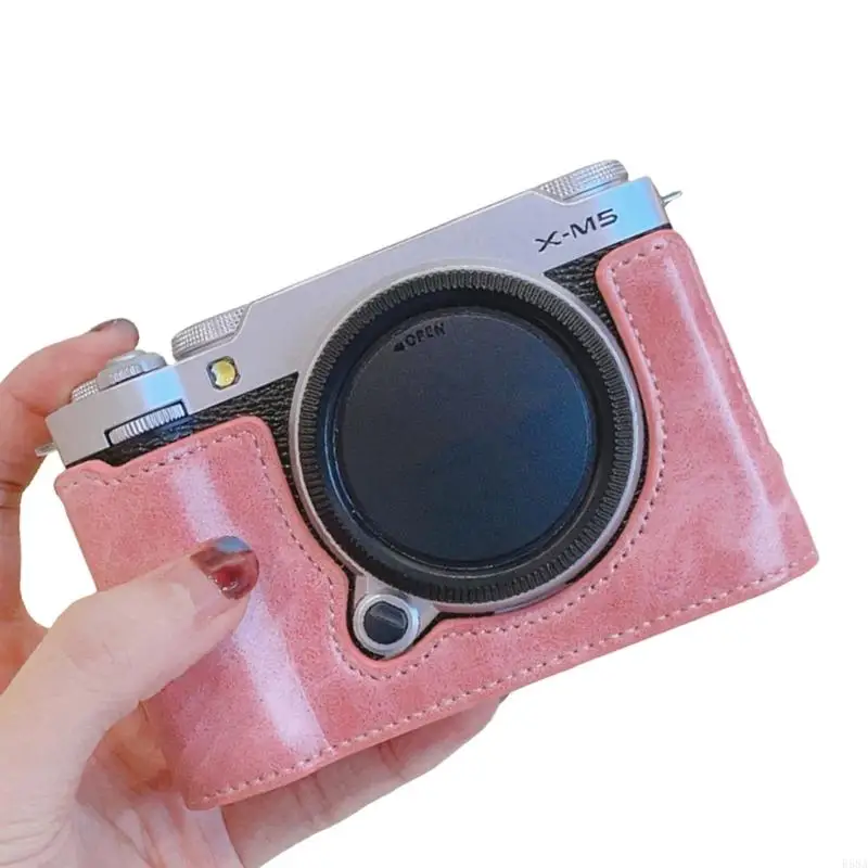 Color PU Leather Half Camera Case for XM5 with Convenient Tripod Mount R58A