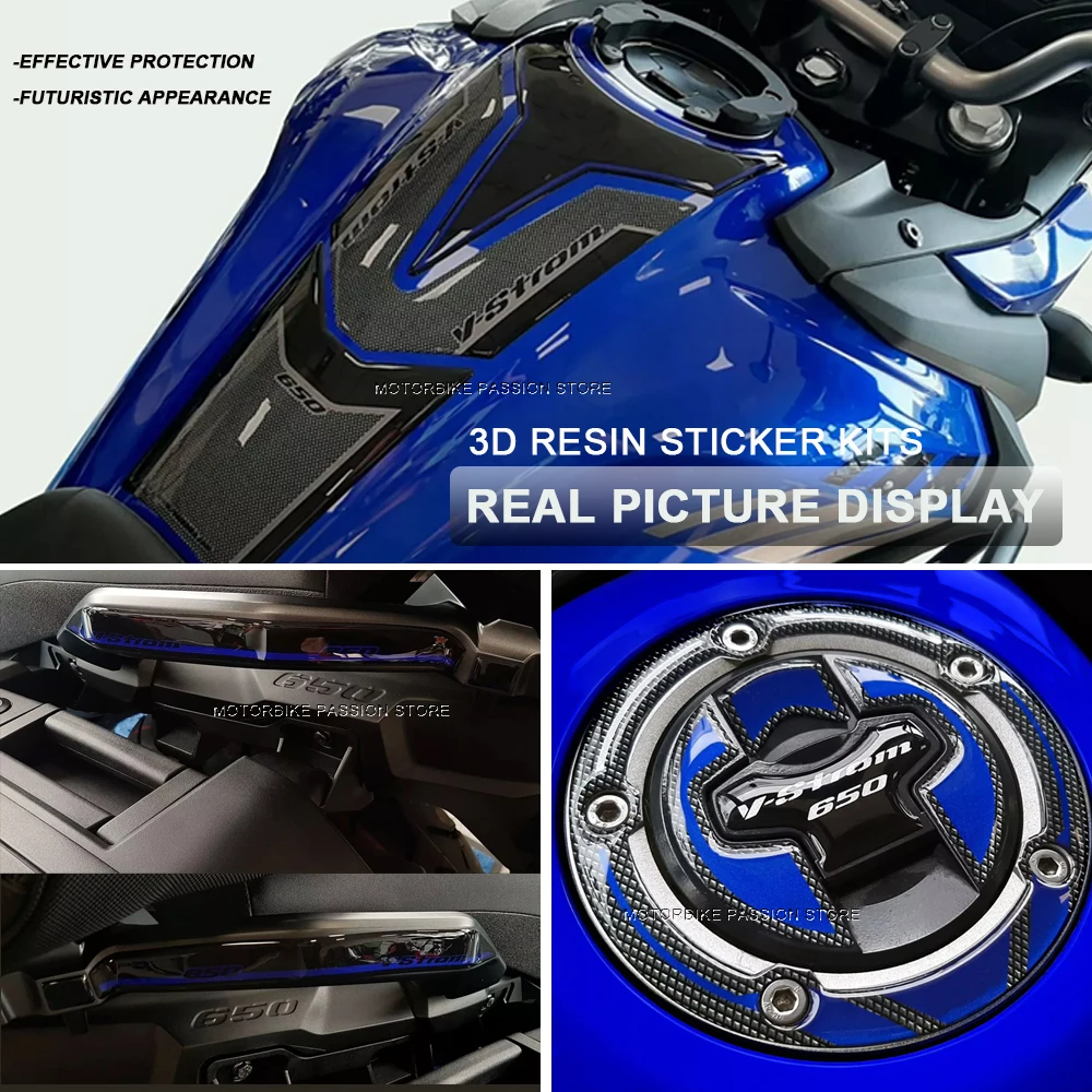 650XT 3D motorcycle tank sticker kit anti-slip protection oil decal accessories Gas for V-STROM 650 XT 650XT Vstrom 2020-2021