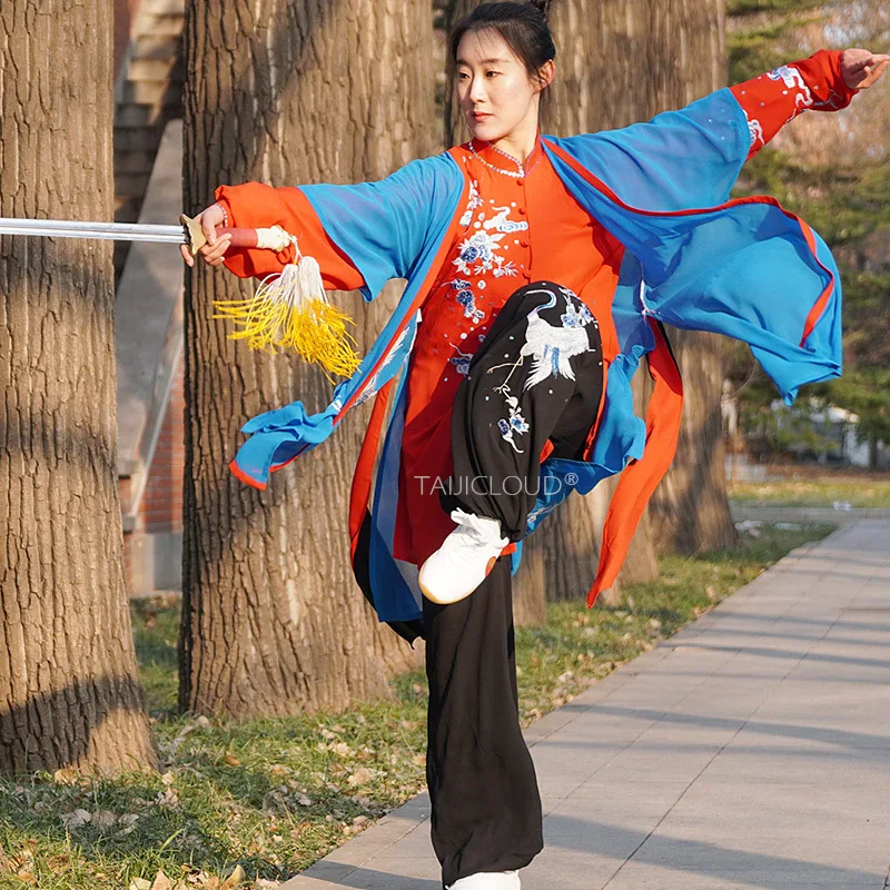 

2024 Women's Tai Chi Uniform - Spring Summer Embroidered Qigong Suit for Martial Arts Performance & Competition