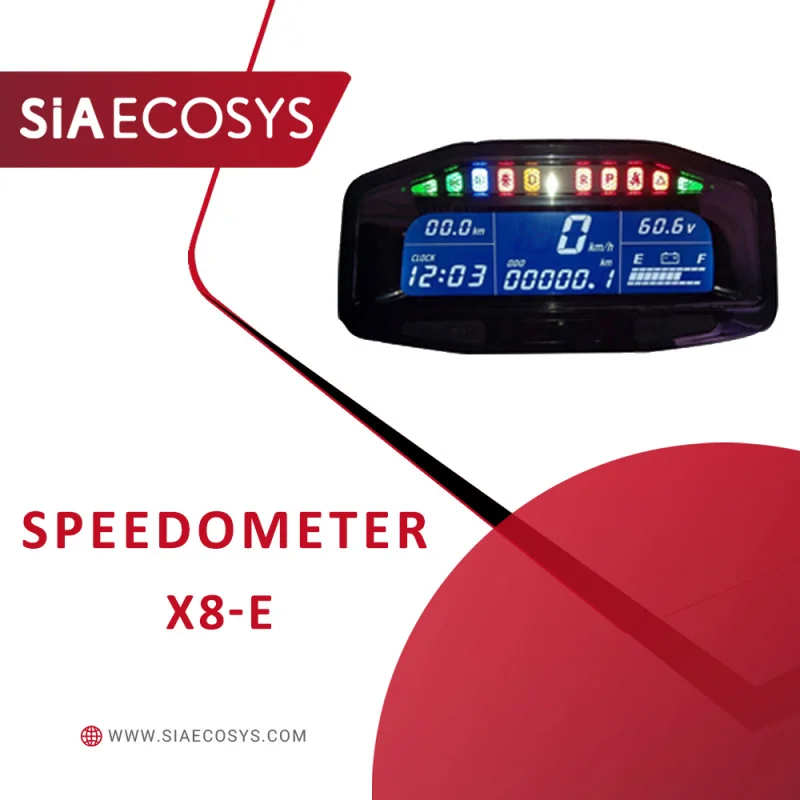 SiAECOSYS X8-E Electric Motorcycle Digital Speedometer Display 48v - 96v For E-Car Hall Sensor Type Dashboard Instrument