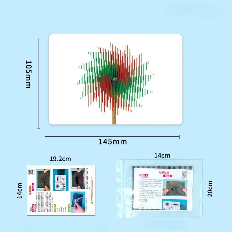 STEM Raster Animation Science Experiment Kit Kids DIY Handmade Craft Set Optical Vision Physics Educational Assembly Toy