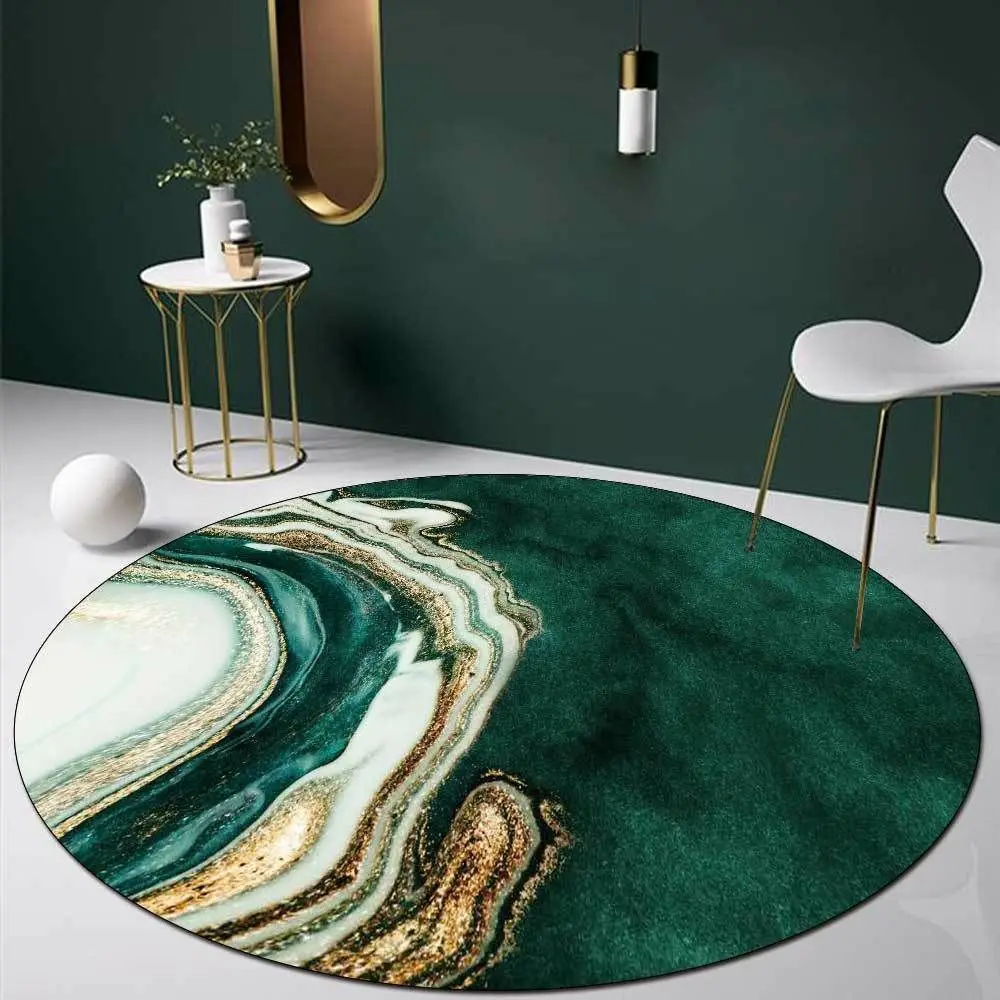 Modern Abstract Round Carpets for Living Room Decoration Home Hallway Washable Bedroom Floor Mats Bedside Area Rugs Large Luxury