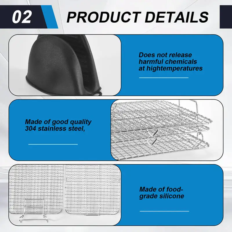 رف مقلاة هوائية لمقلاة هوائية Foodi Grill XL، رف تجفيف متعدد الطبقات، ملحقات مقلاة الهواء - A07G