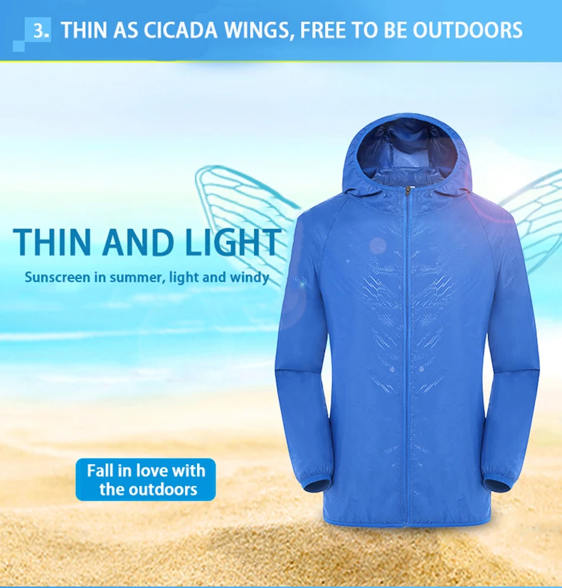 LNGXO Herren Damen Wanderjacke Unisex Wasserdicht Schnell trocknend Camping Windjacke Outdoor Trekking Klettern Regenmantel Anti-UV-Kleidung – Detail 8
