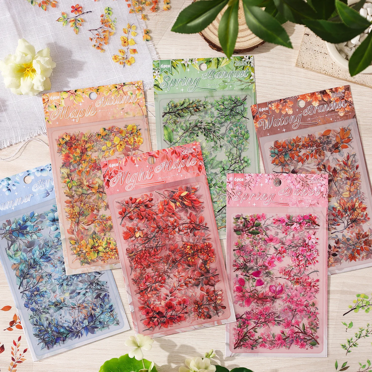 6pcs Kawaii Stationery Stickers Mountain Chronicles Diary Junk Journal Diary Planner Decorative Mobile Sticker Scrapbooking