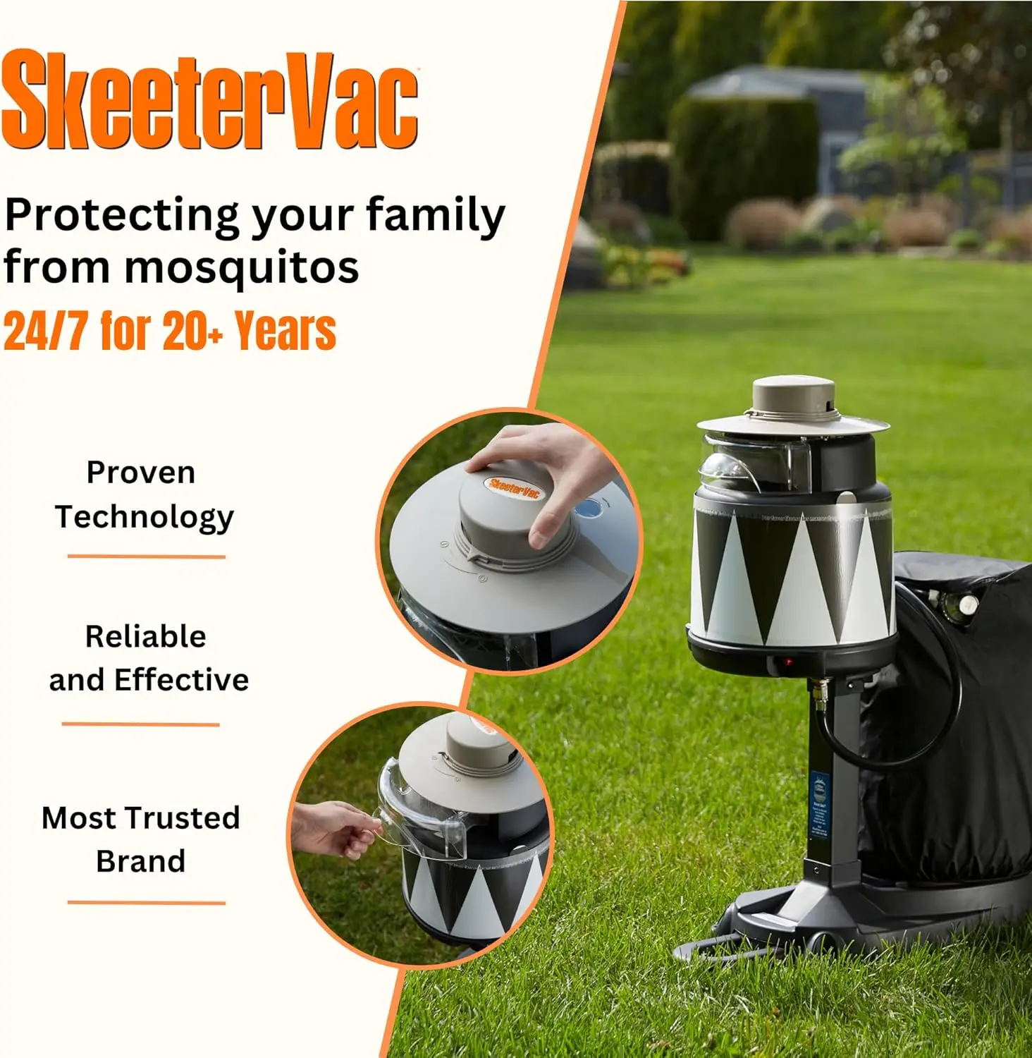 

SkeeterVac SV5100 Mosquito Killer, Attractant, Lure, and Eliminator for Backyard Insects - 1+ Acre Coverage