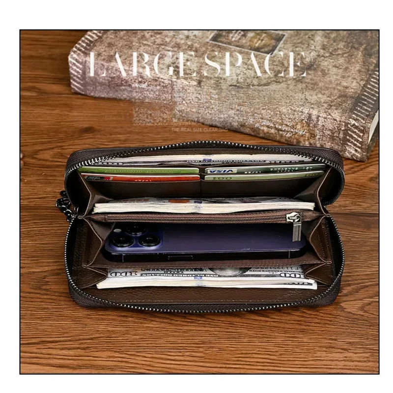 MOTAORA Women's Leather Wallet Handmade Genuine Cowhide Vintage Long Purse Card Holder Emed Leather Hand Wallets 2025 NEW