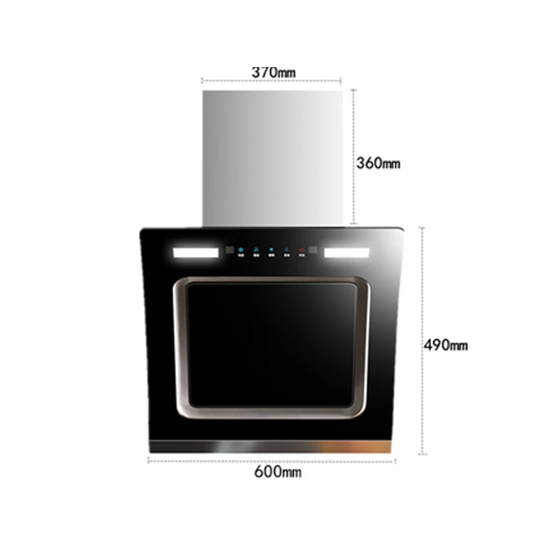 600mm Small Kitchen Extractor Hood Apartment Side Suction Range Extractor Hood Automatic Cleaning Home Applicance