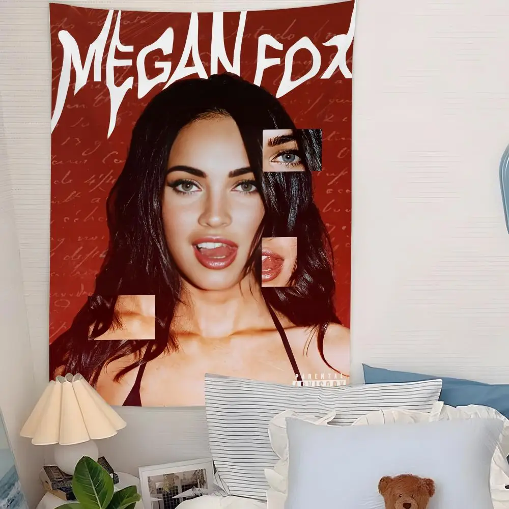 Actress M-Megan Fox Tapestry Microfiber Background Art Decor For Bedroom Living Room Bar Garden Outdoor Festival Wall Decor