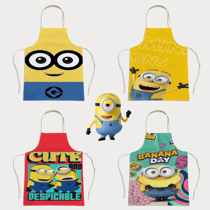 Minions movie animation cartoon cute apron kawaii home use couple parent-child stain-resistant cleaning work clothes wholesale