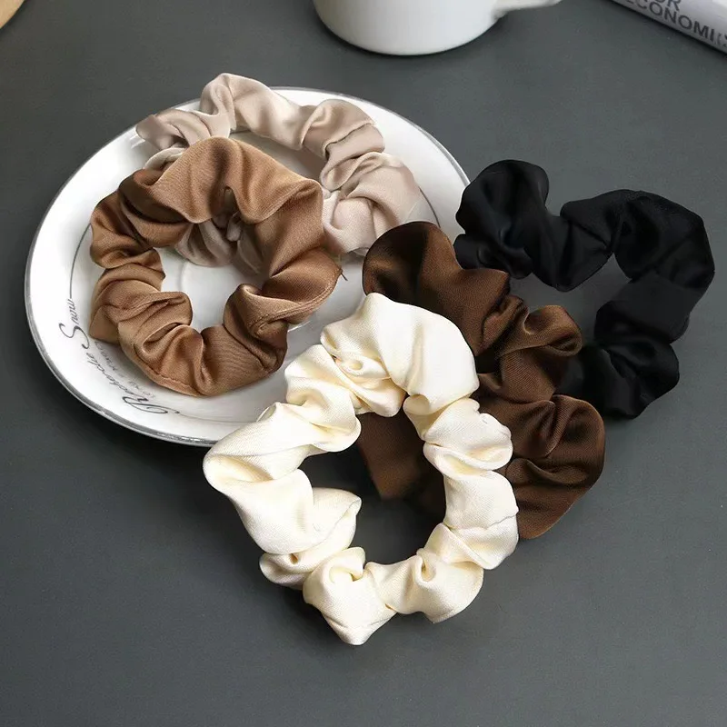 Elegant satin big circle French high sense scrunchie sausage belt hair adornment ladies fashion stretch hair