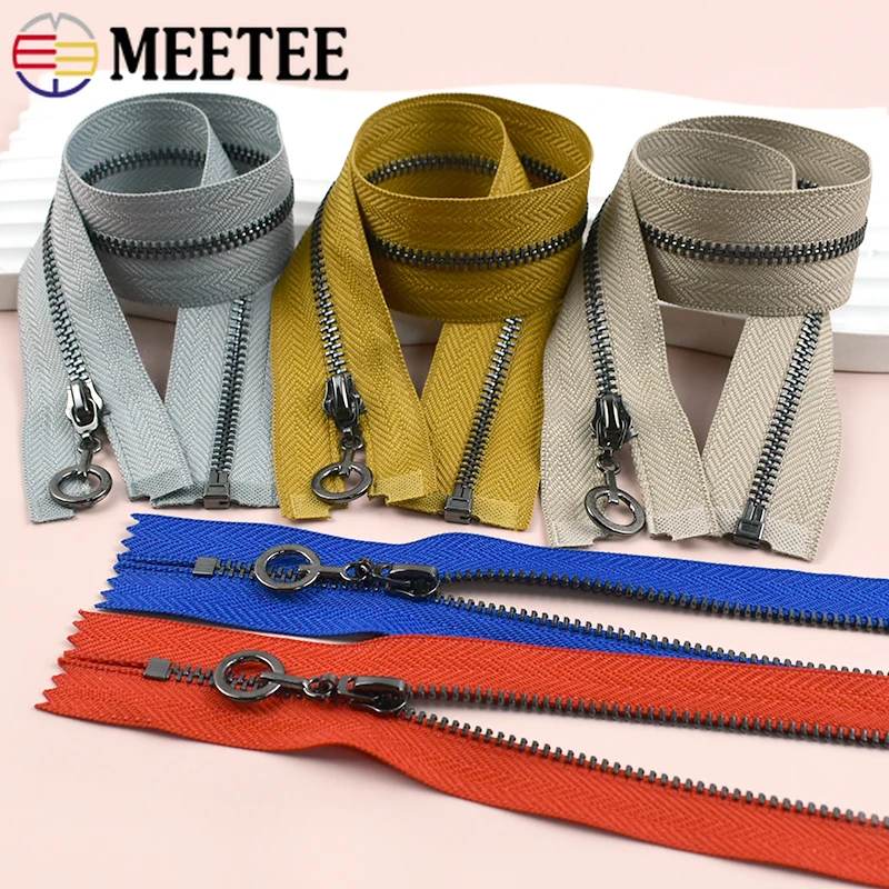 

5Pcs Meetee 15-30cm CloseEnd 40-70cm OpenEnd 3# Metal Zipper for Sewing Garment Bag Decor Zips Jeans Replacement Zip Repair Kits