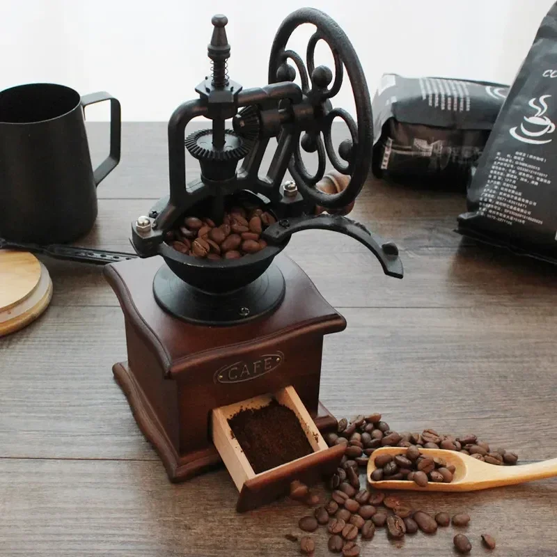 Retro Manual Coffee Grinder Ferris Wheel Design Coffee Bean Grinder Professional Ceramic Grinders Mini Burr Mill Grinders