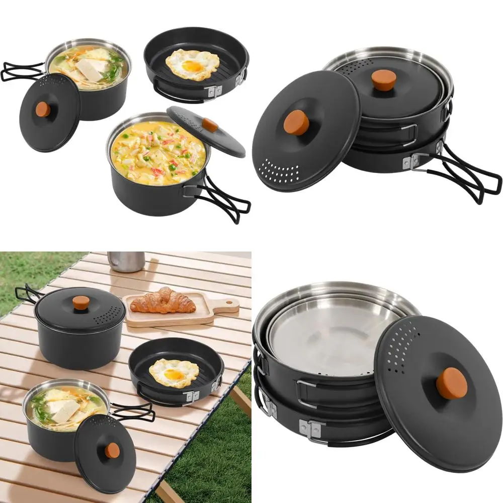 

Портативный набор походной посуды из нержавеющей стали 304 с сумкой для путешествий для активного отдыха на природе