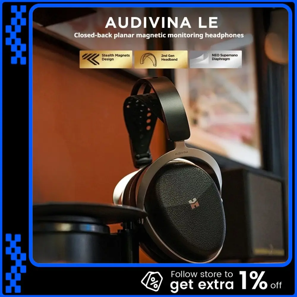 

Проводная HIFI-гарнитура Hifiman Audivina Le, полноразмерные накладные плоские наушники с диафрагмой, закрытый Hi-Fi мониторинг, аудио лихорадка