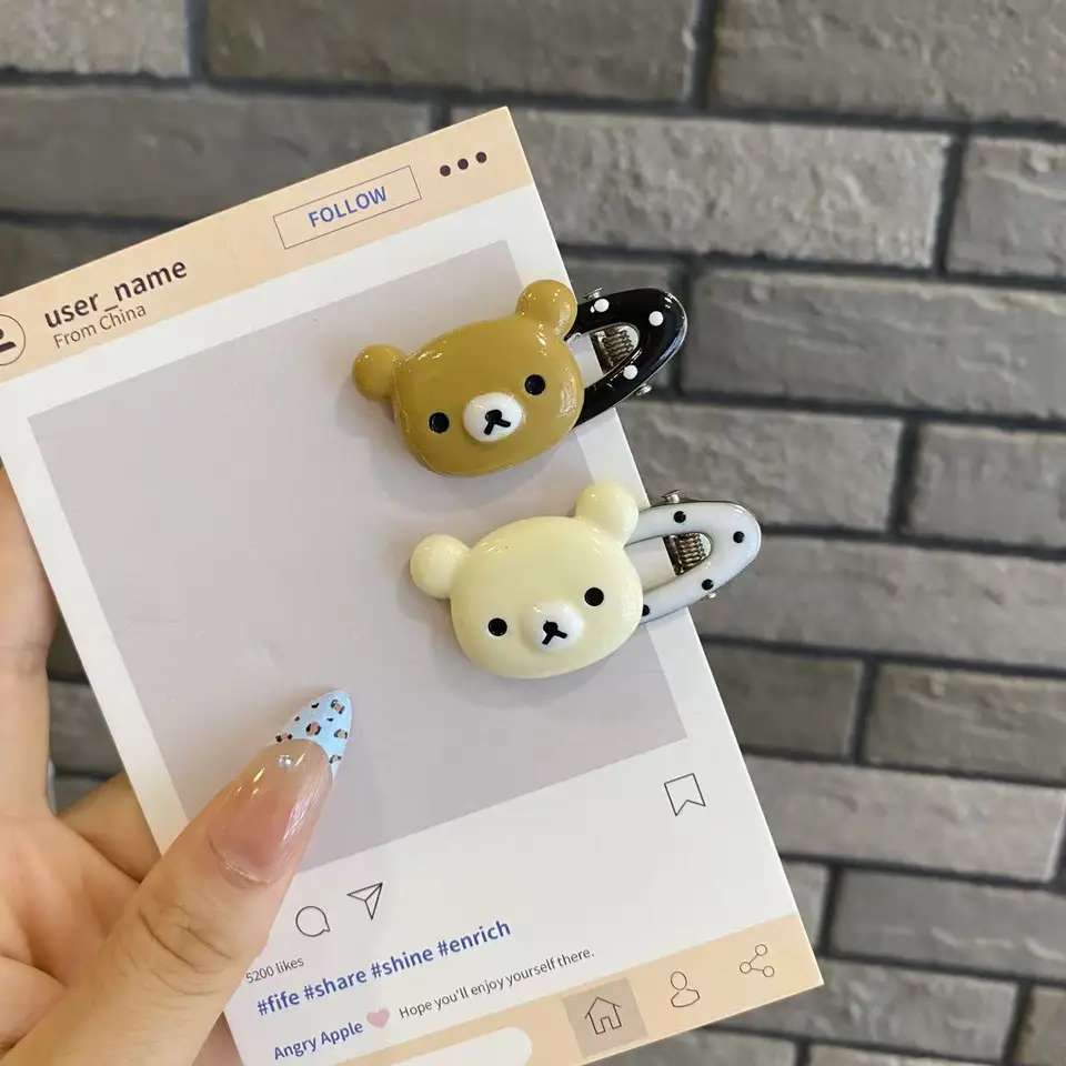 Rilakkuma Hair Clips for Girls Cute Korilakkuma Bangs Hairpin