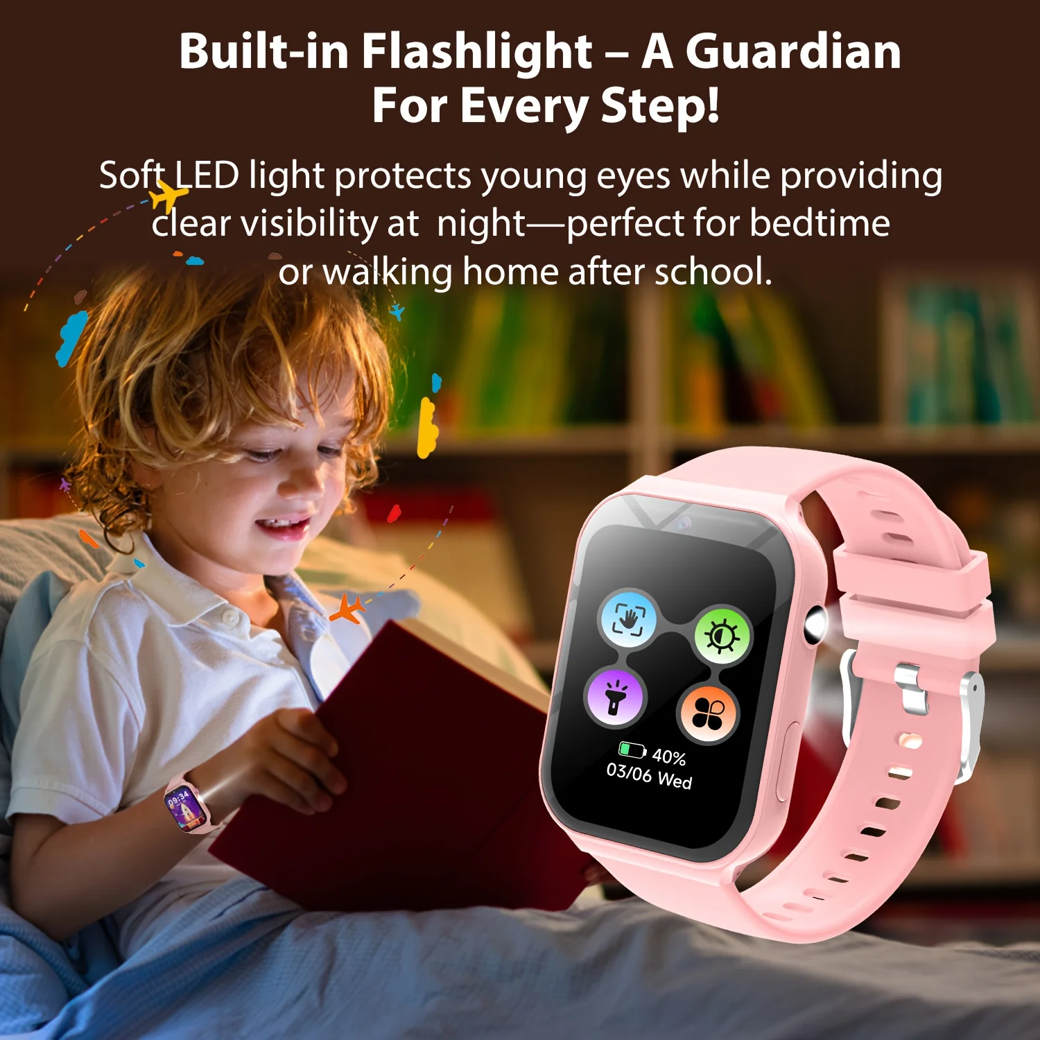 Youngsters Smart Game Watch with Camera, Video Recorder & 18 Games - Rechargeable Smartwatch with Calculator, Calendar, Photo Album, Camera,for Holiday Gifts