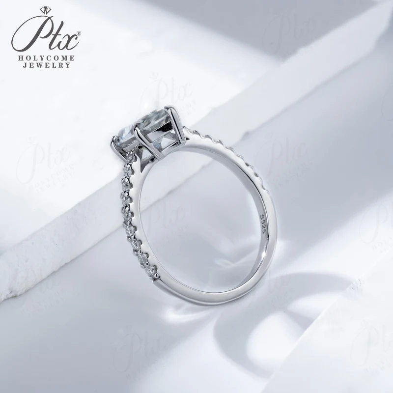 Moissanite Ring 925 Sterling Silver Round Marquise Cut D Color Multi Tone VVS1 VVS1 GRA Certified Fade Resistant Hypoallergenic
