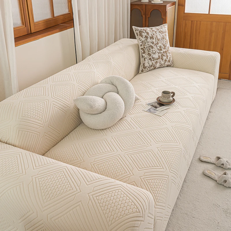 Thickened Sofa Cover, All-Encompassing Universal Cover, Nordic Modern Simple Pure Color Elastic Combination Sofa Cushion Cloth,