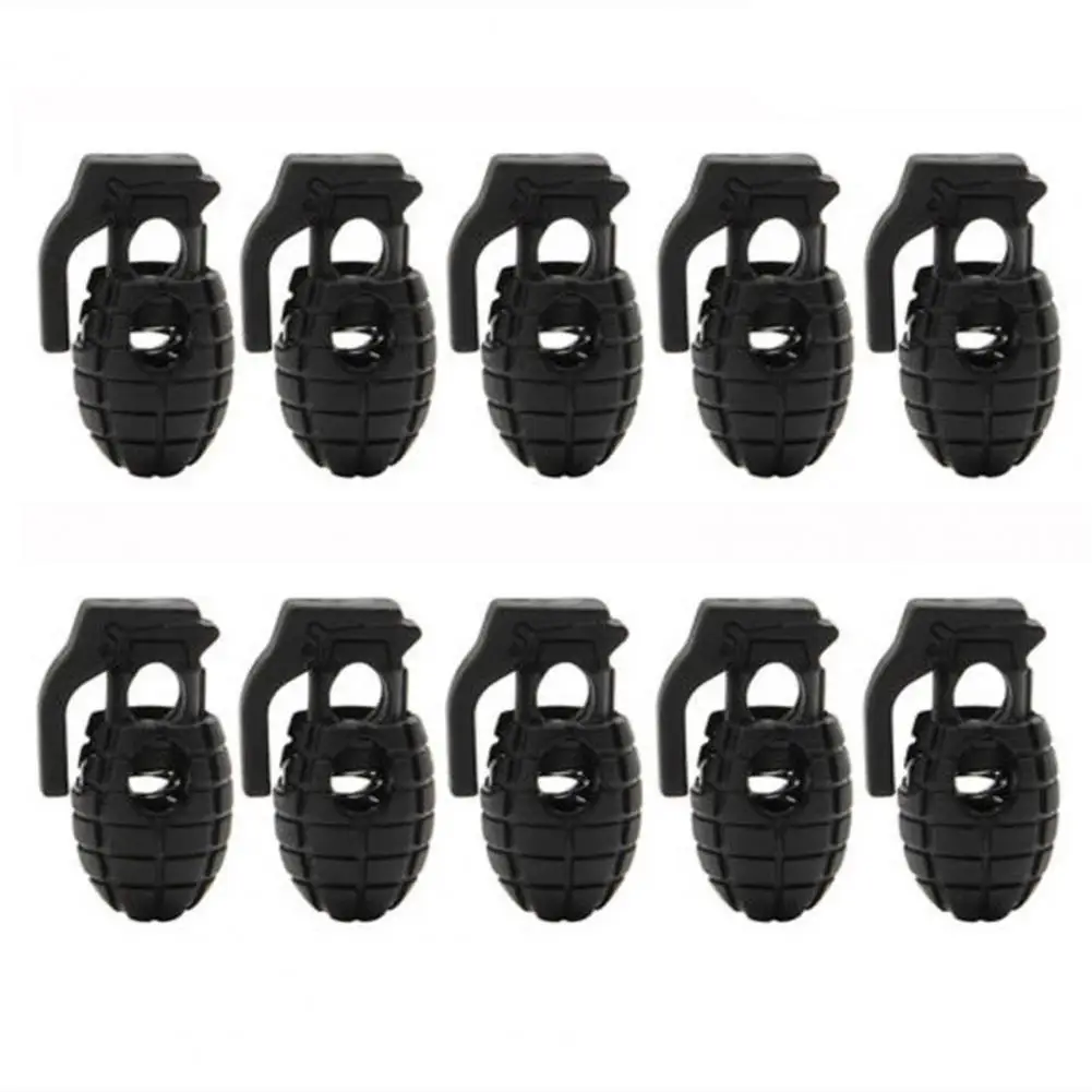 10Pcs Plastic Spring Cord Locks for Paracords Replacement Lanyard Stopper Corded Toggle Clasps Goggles Elastic Shoelace Clips