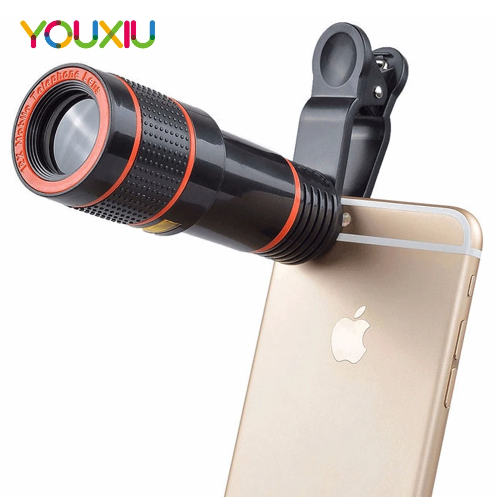 Clip-on 12x Phone Lens Optical Zoom HD Telephoto Camera Macro Lens Kit for Universal Mobile Phone Smartphone Telescope focus Len